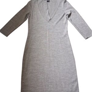 The Limited Gray V-Neck Long Sleeve Sheath Dress